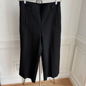 Ann Taylor Black Wide-Leg Palazzo Crop Trousers Size 8
